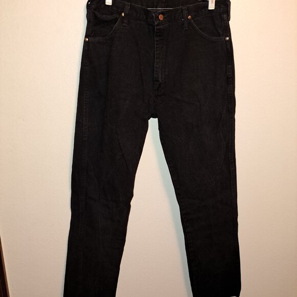 Vintage Black Wrangler Denim Jeans 36x36 - Picture 7 of 10